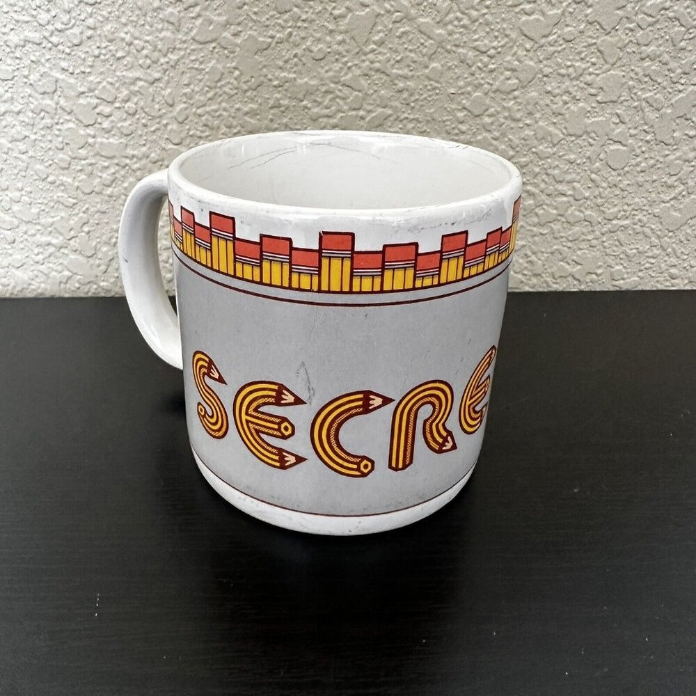 Vintage 1987 Secretary Coffee Tea Mug Made In Korea Office Decor Inarco 12 oz
